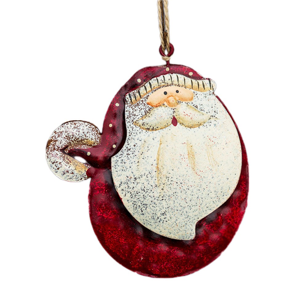 Metal Christmas Decoration Natural Rustic Finish Painted Snowman Shape - Picture 20 of 21