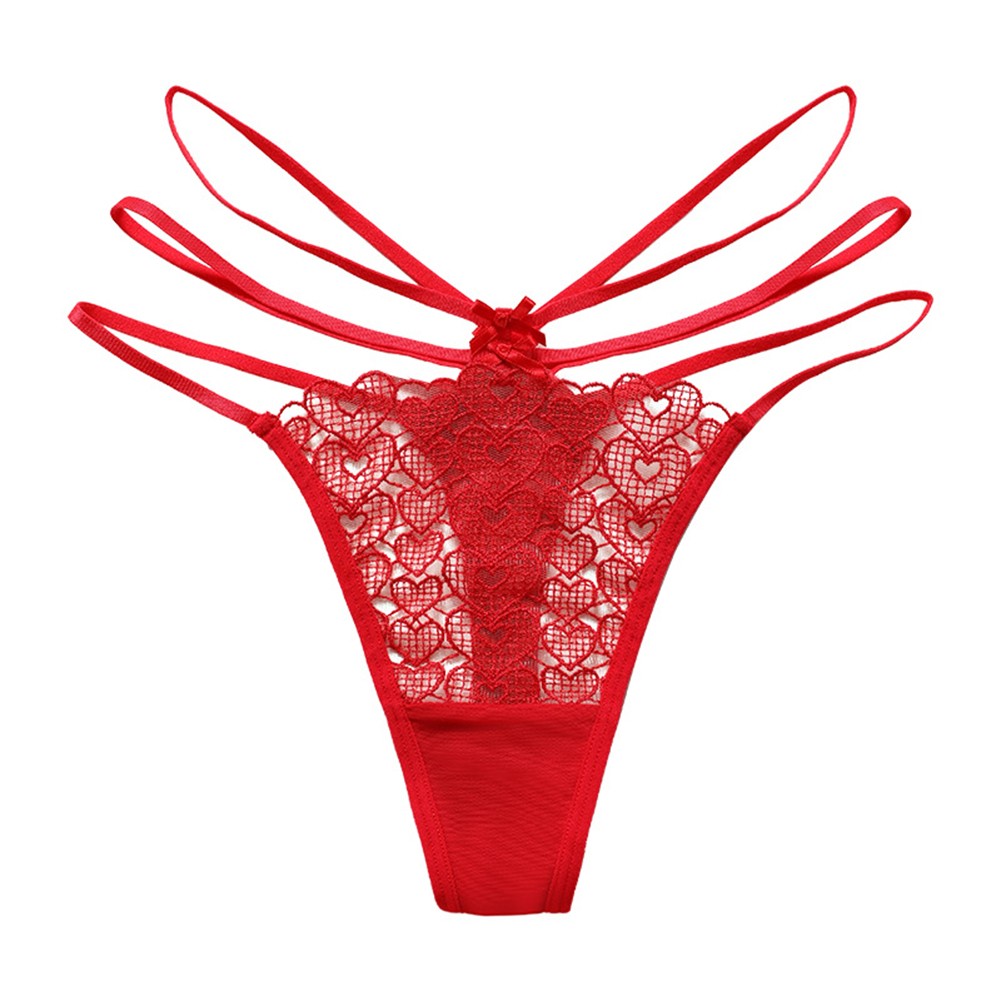 Damen Love Spitze Tanga Höschen sexy und atmungsaktiv zum Valentinstag - Bild 13 von 16
