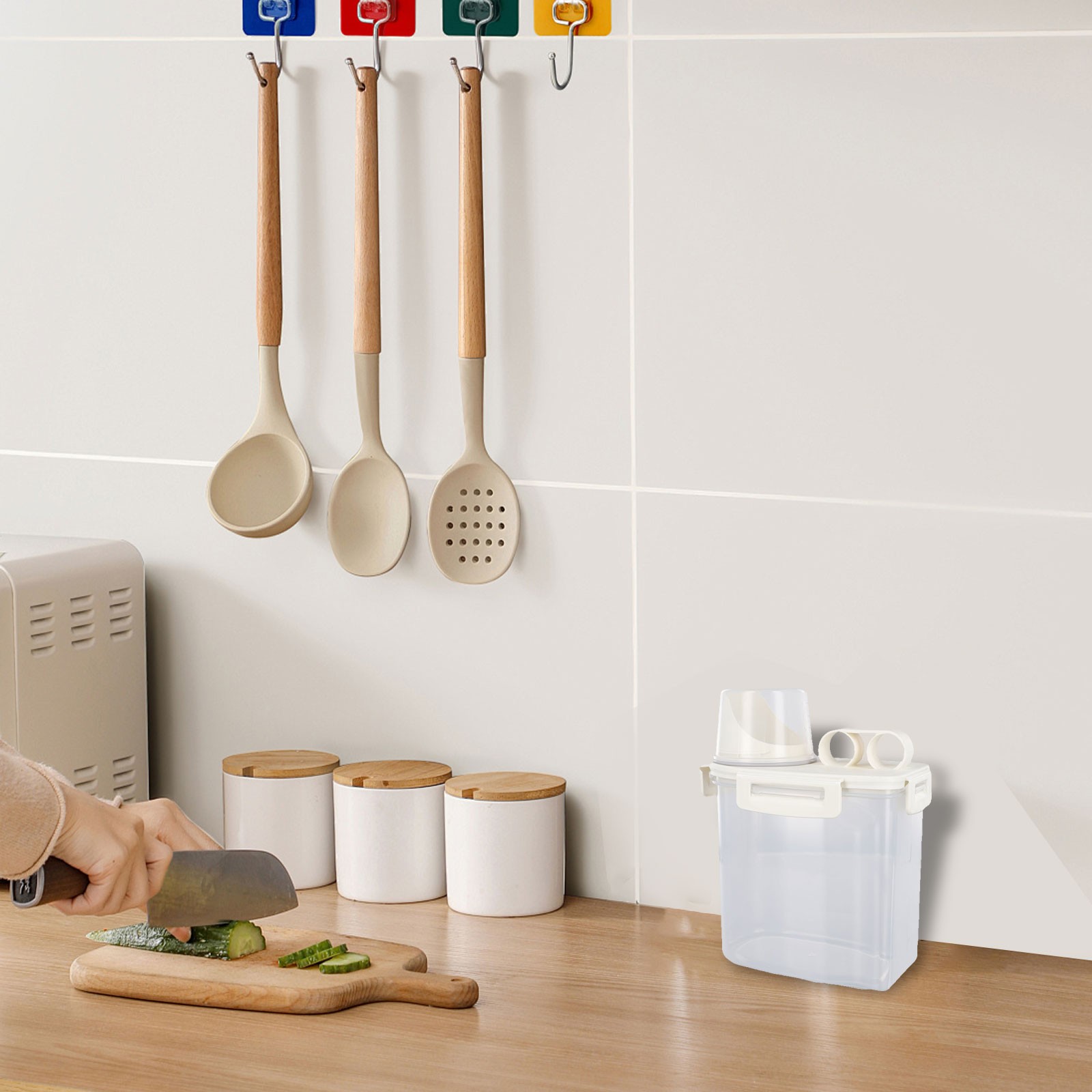 Pantry Home Küche Müsli Aufbewahrung Eimer Reisspender Ergonomisches Design - Bild 15 von 42