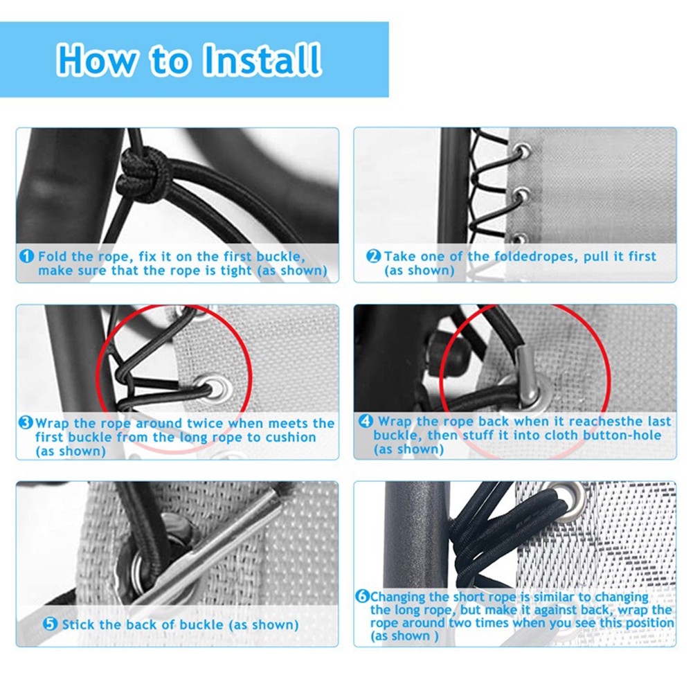 Deck Chair Bungee Outdoor Furniture High Elasticity Strong Load Capacity - Picture 22 of 44