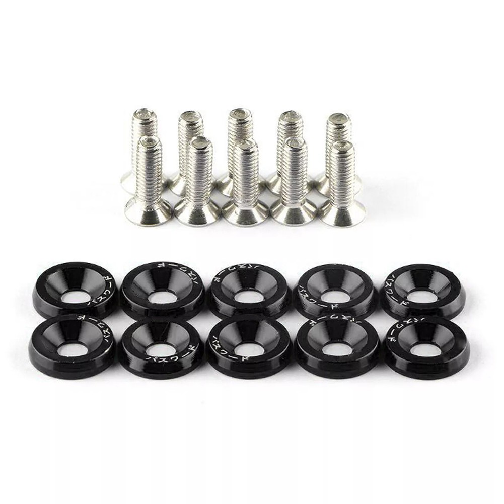 Long lasting Aluminum M6 Washers & Bolts 10PCS Set for Car Modification - Picture 24 of 55