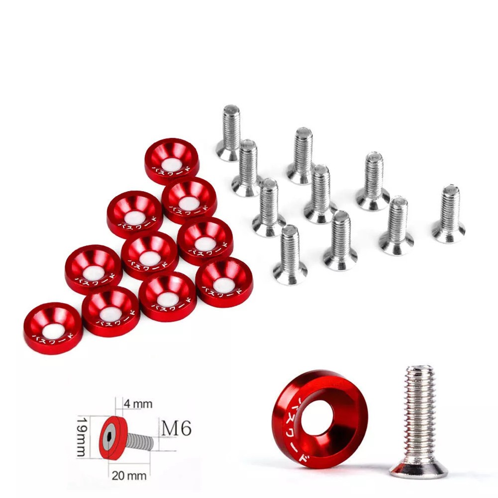 Long lasting Aluminum M6 Washers & Bolts 10PCS Set for Car Modification - Picture 54 of 55