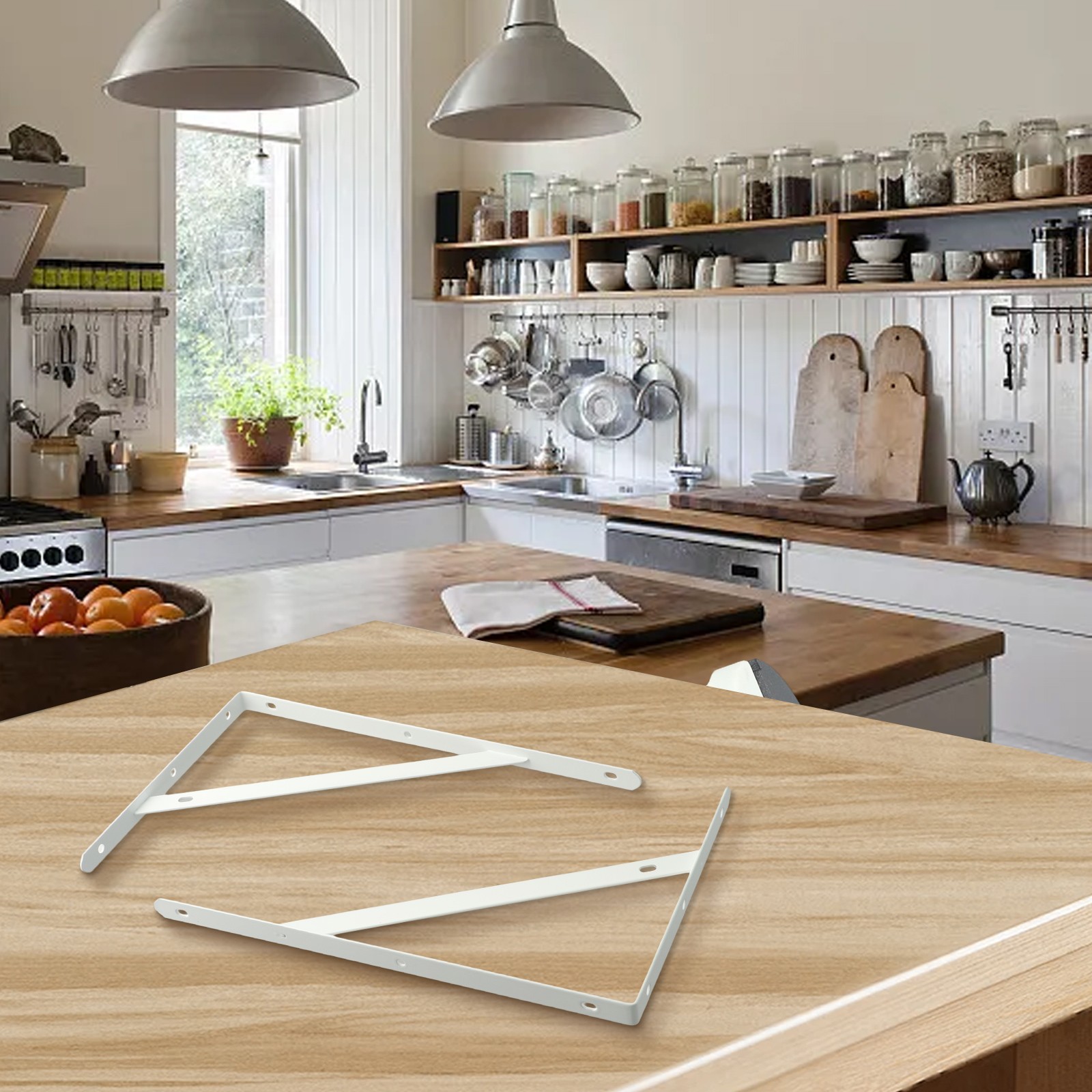 Sturdy Metal Corner Brace Shelf Bracket for Kitchen and Living Room Shelves - Picture 57 of 66