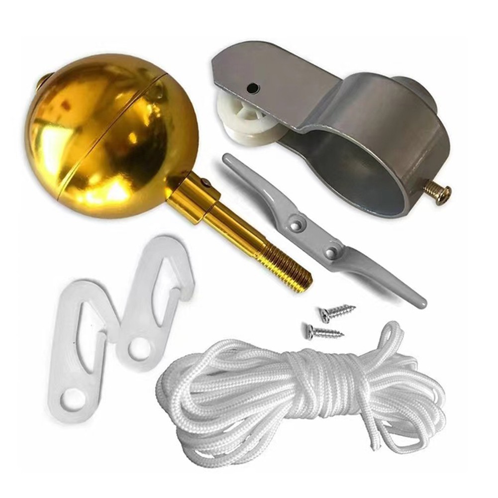 Drapeau mat de remplacement quincaillerie 2024 aluminium boule dor??e r??sistant ??
