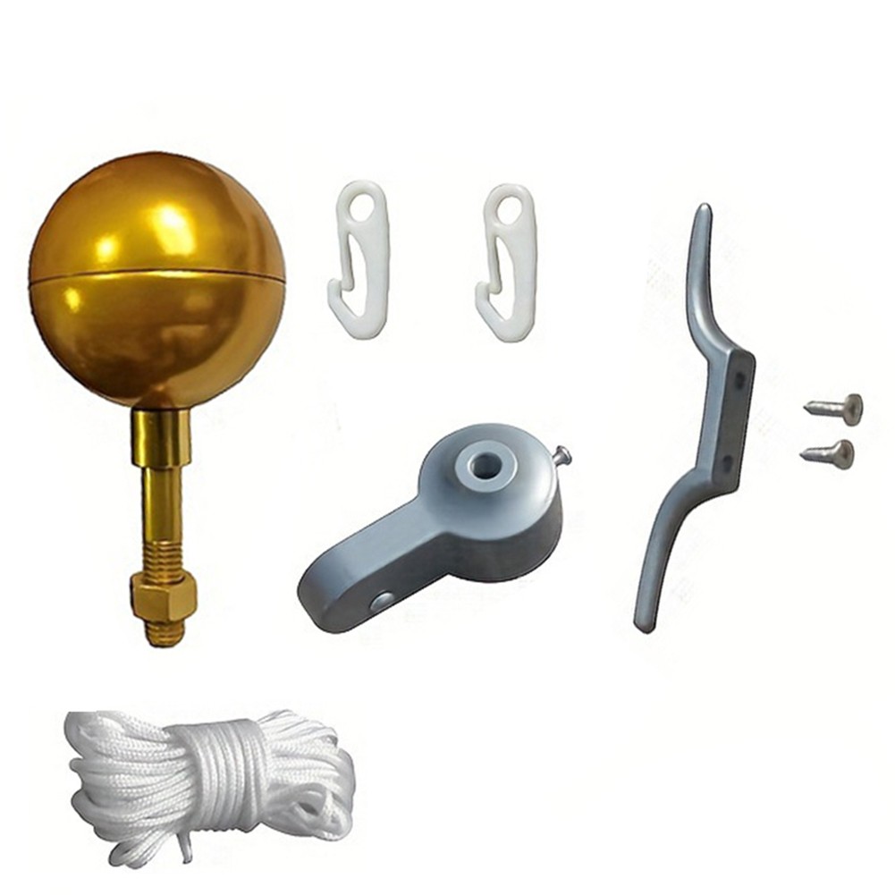Drapeau mat de remplacement quincaillerie 2024 aluminium boule dor??e r??sistant ??