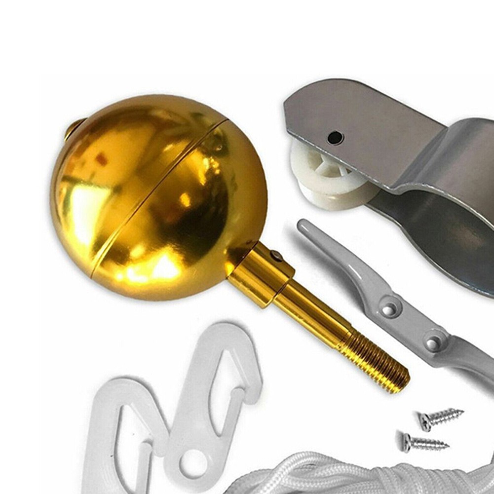 Vente en gros Drapeau mat de remplacement quincaillerie aluminium boule dor??e r??sistant ??
