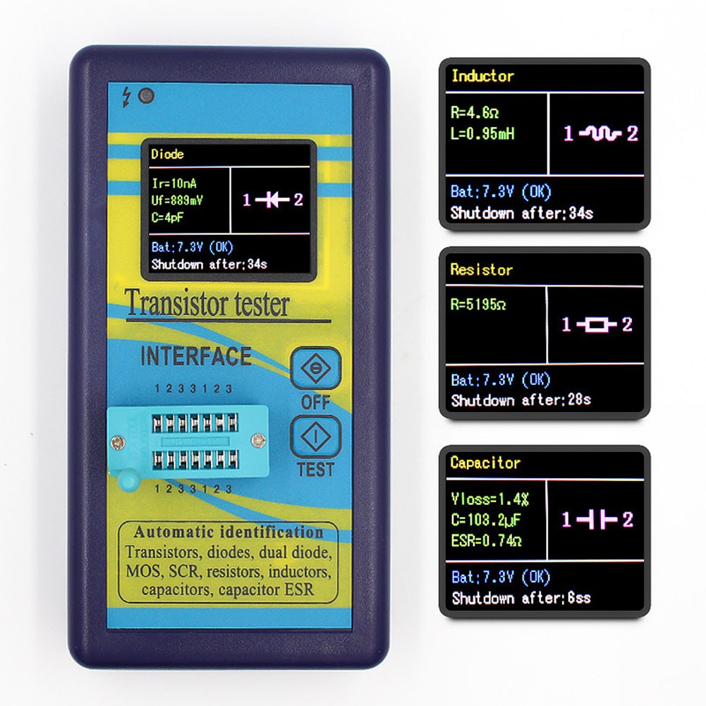 Transistor Tester with Color Display for Accurate Measurements and Evaluation