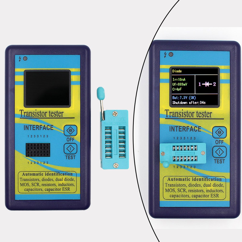 Transistor Tester with Color Display for Accurate Measurements and Evaluation