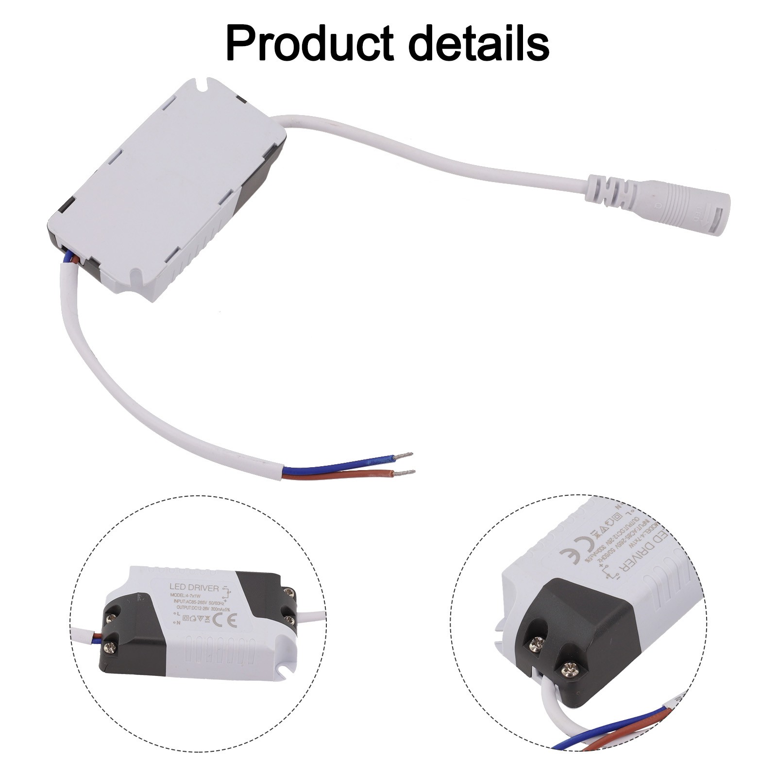 Long Lasting LED Driver Power Supply Transformer AC85 265V for 4 7W LED Lights