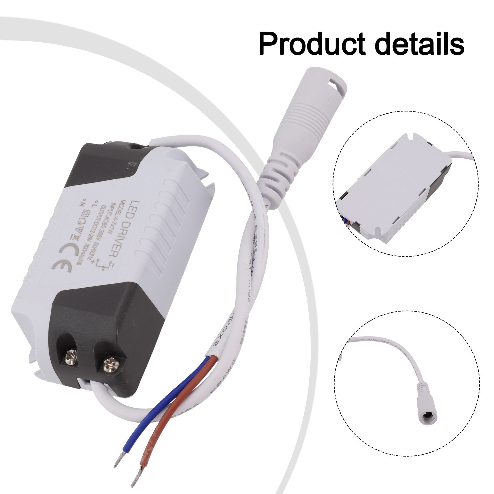 Long Lasting LED Driver Power Supply Transformer AC85 265V for 4 7W LED Lights