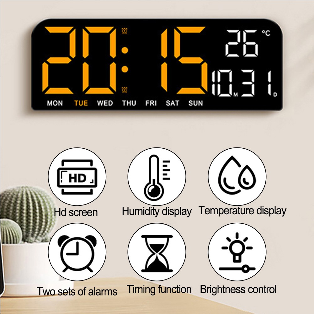 Réveil LED Horloge Numérique LED Affichage Date et Semaine Affichage Haute officiel Dé