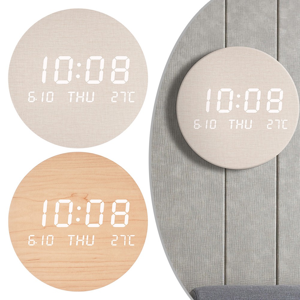Iumwxz Réveil Horloge Murale de Salon 17,3 Pouces avec Horloge Électronique LED Multifonctionnelle Réveil Grande Taille Horloge Température et Humidité Réveil matin Horloge Numérique Plastique Rouge