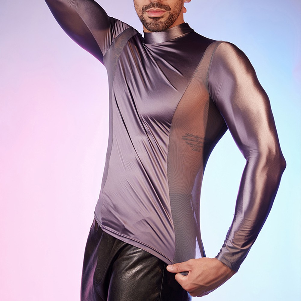 Chemise collante homme stretch sous vêtement haut stretch vente en gros manches longues tissu