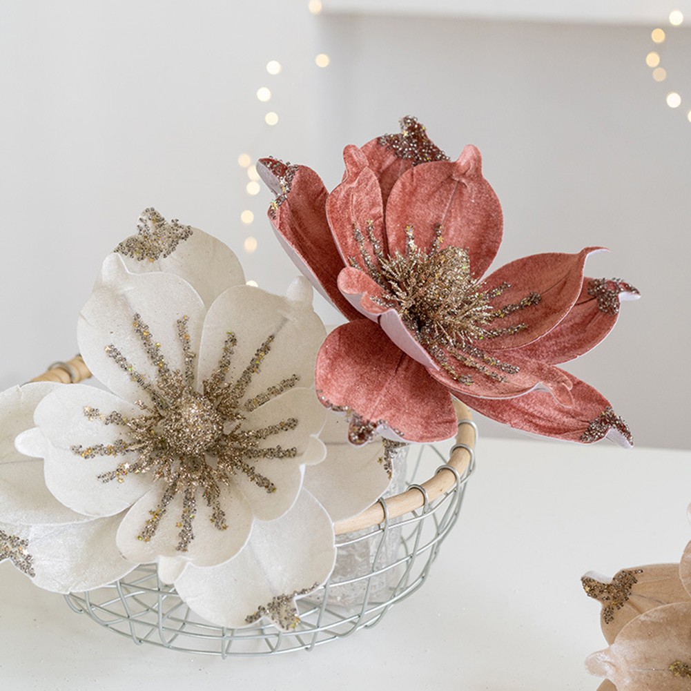 Poinsettia Natalizia 24 cm Glitter Fiore da Appendere Decorazione Albero Festa Natale - Foto 35 di 47