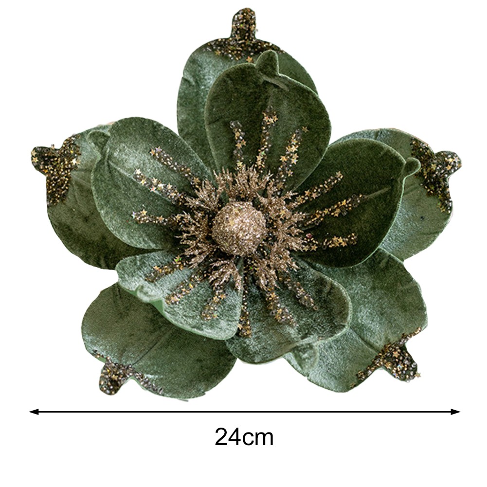 Poinsettia Natalizia 24 cm Glitter Fiore da Appendere Decorazione Albero Festa Natale - Foto 41 di 47