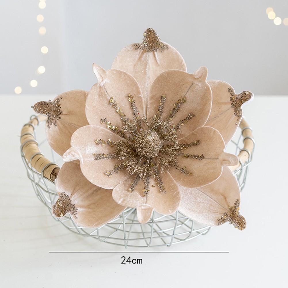Poinsettia Natalizia 24 cm Glitter Fiore da Appendere Decorazione Albero Festa Natale - Foto 29 di 47