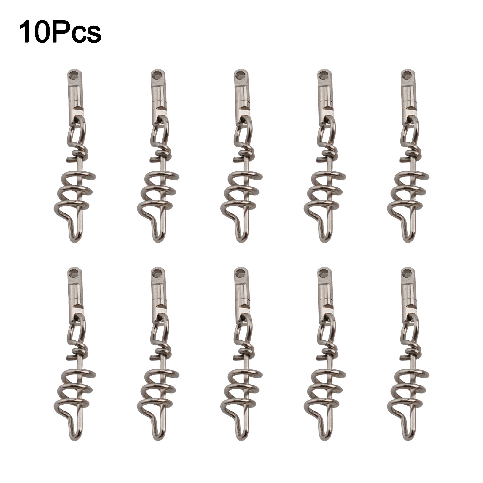 Reliable Heavy Duty Round Swivel Snaps for Fishing Corkscrew Set of 10