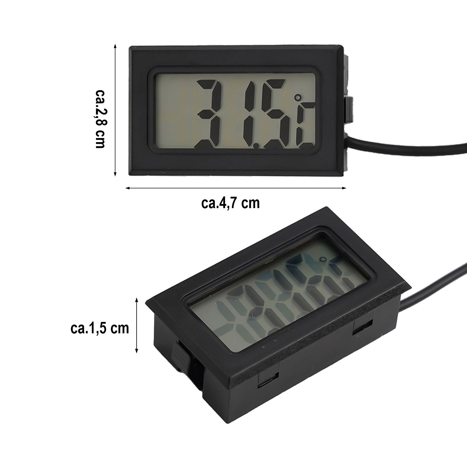 Mini Digital LCD Thermometer Hygrometer Temperature Meter Black Supply Gadget