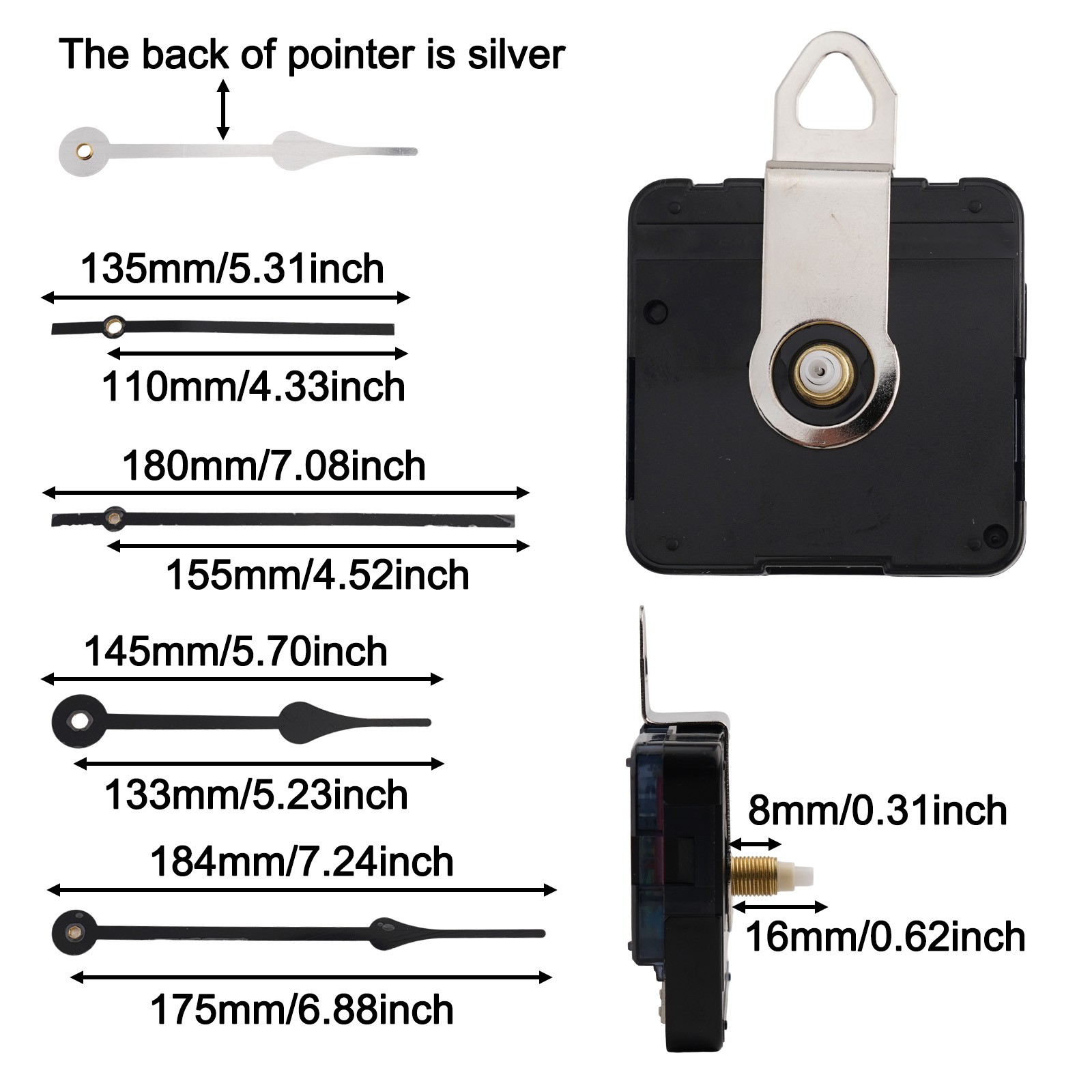Battery Operated Wall Clock Repair Kit DIY Replacement Parts with Silent Motor