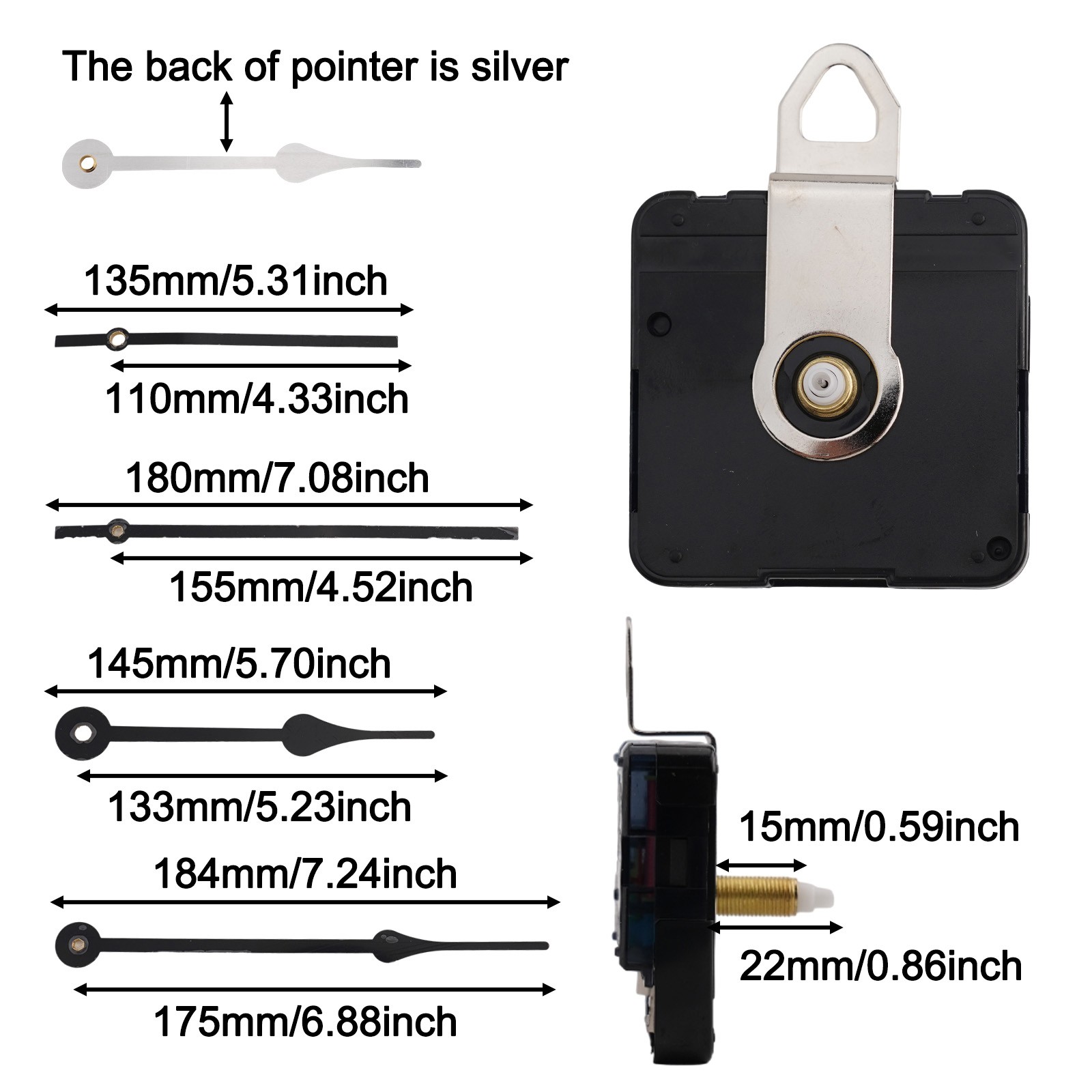 Clock Repair Replacement Parts Kit with Battery Operated Movement Mechanism - Picture 43 of 53