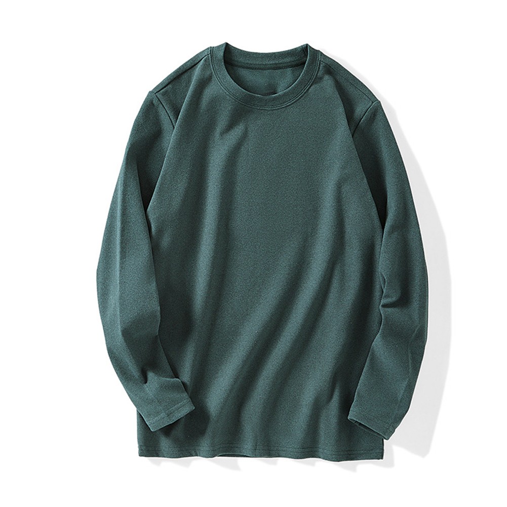 Casual Men's Pullover T Shirt with Crew Neck and Long Sleeves for Wear - Picture 13 of 16