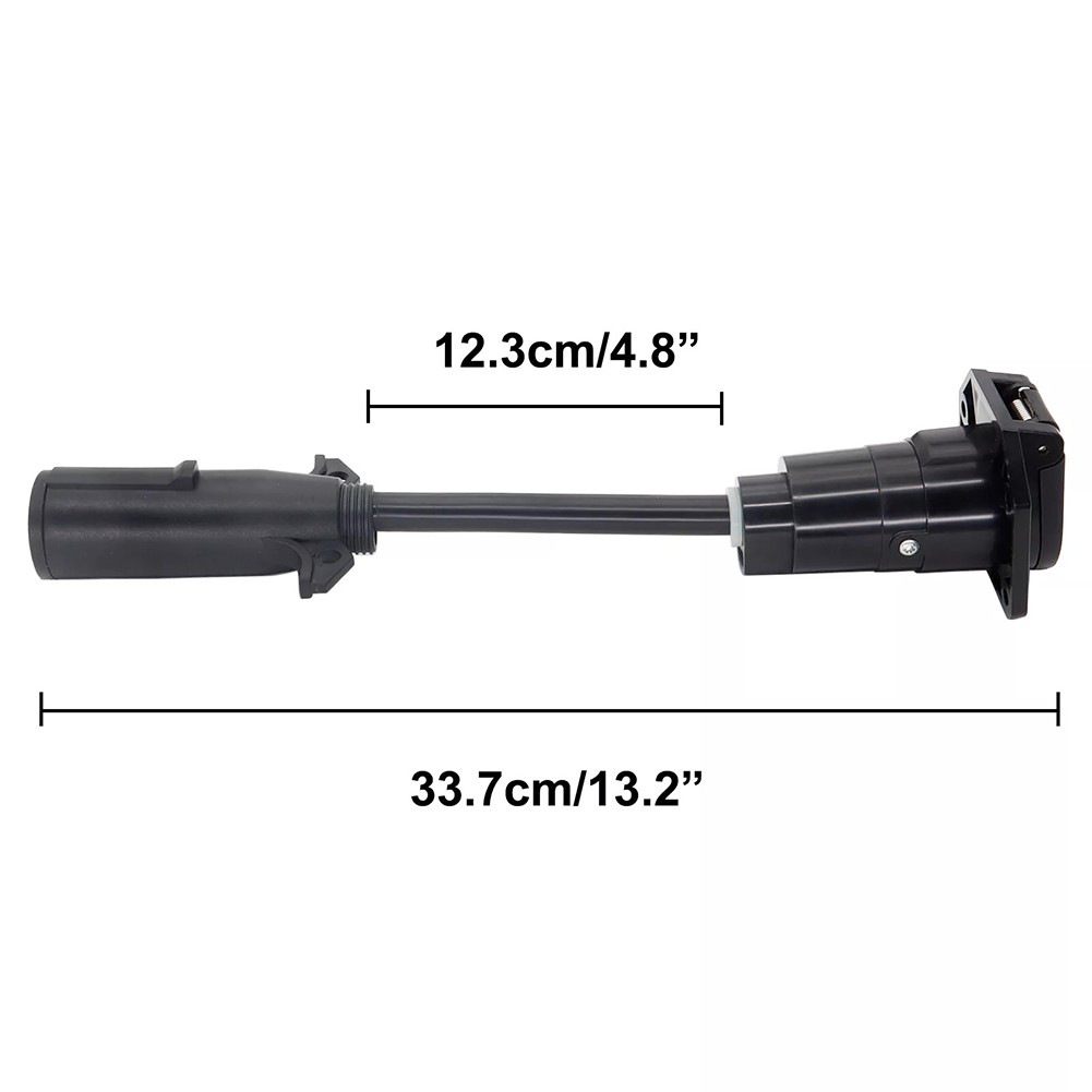 Round Pin (Old Style) To 7-Way Blade (RV Style) Trailer Adapter Wiring Plug Converter