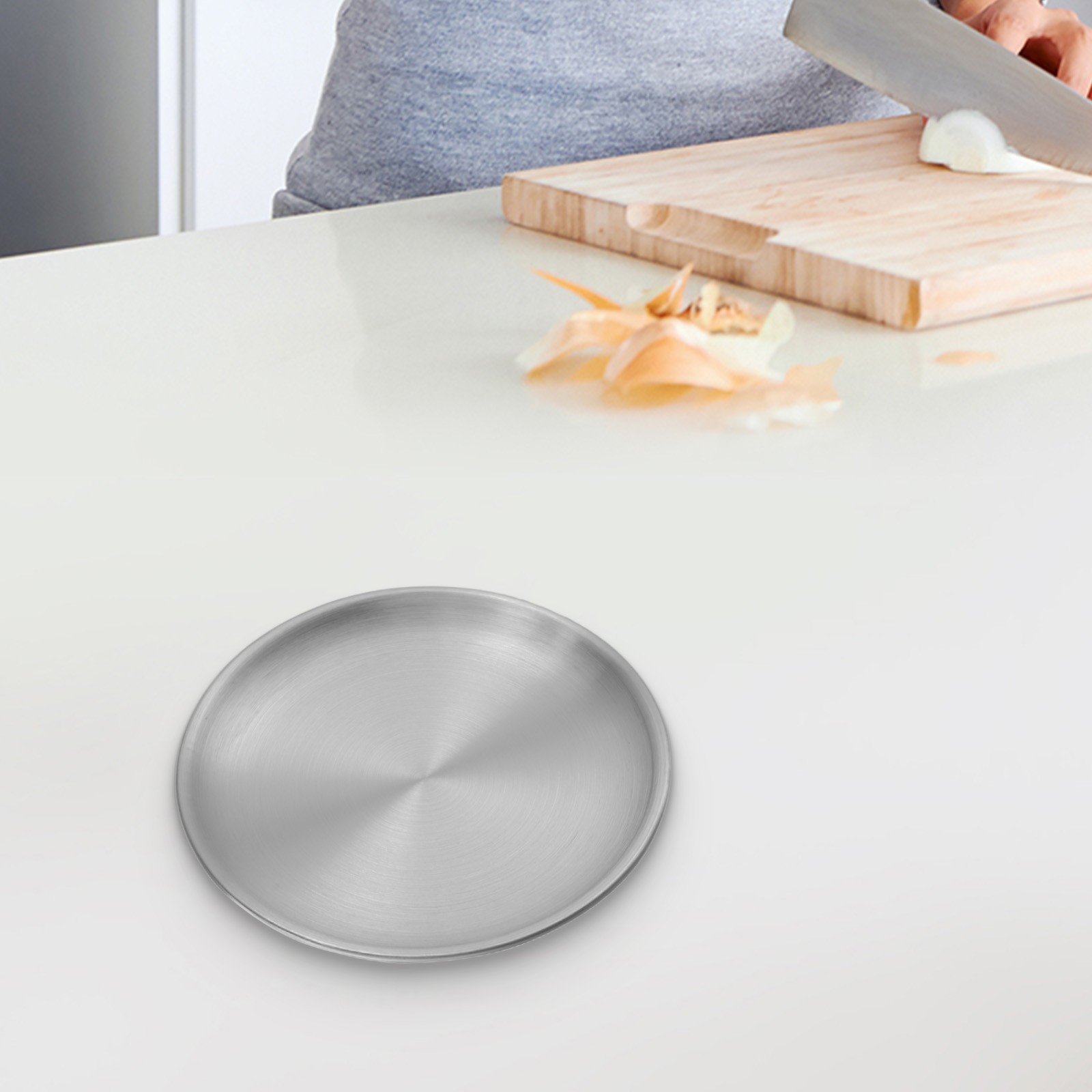 Plate Stainless Steel 14/17/20/23/26cm Accessories Breakfast Dining Dinner - Picture 15 of 57