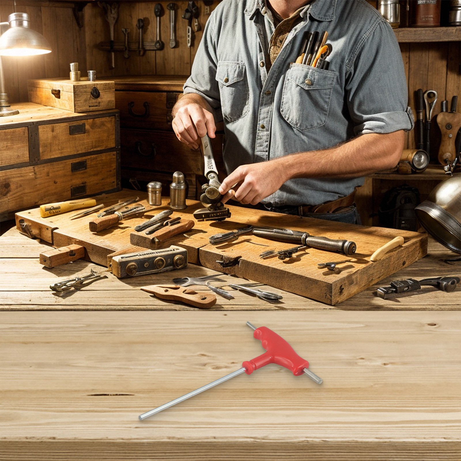 Multi purpose T shaped Wrench with Plastic Handle for Furniture Installation - Picture 25 of 30