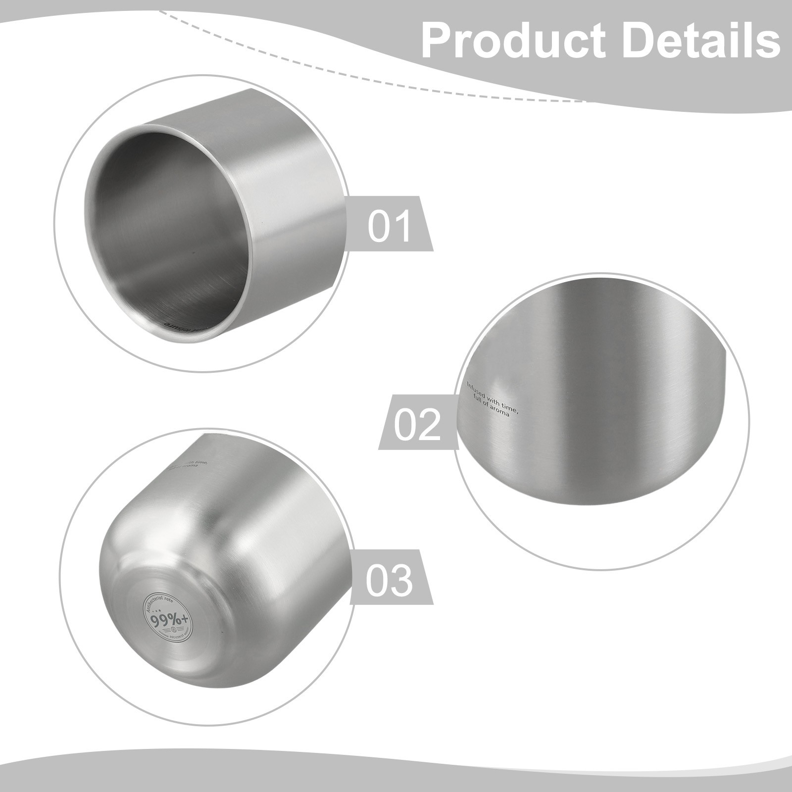 Eco-conscious Lifestyle Stainless Steel Cup Reusable Metal Cup Stackable Design - Picture 15 of 42