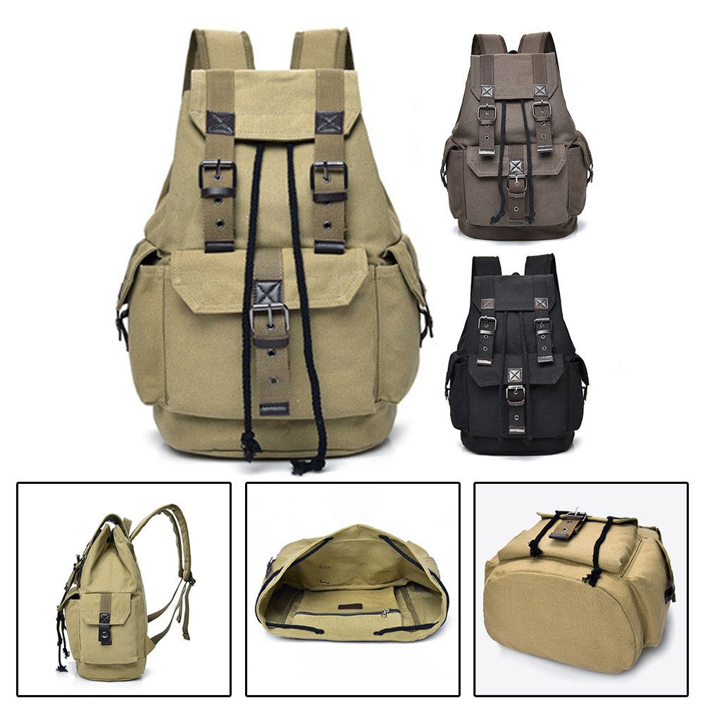 Sturdy Canvas Bag achats with Multiple Pockets Stay Organized on Your Adventures