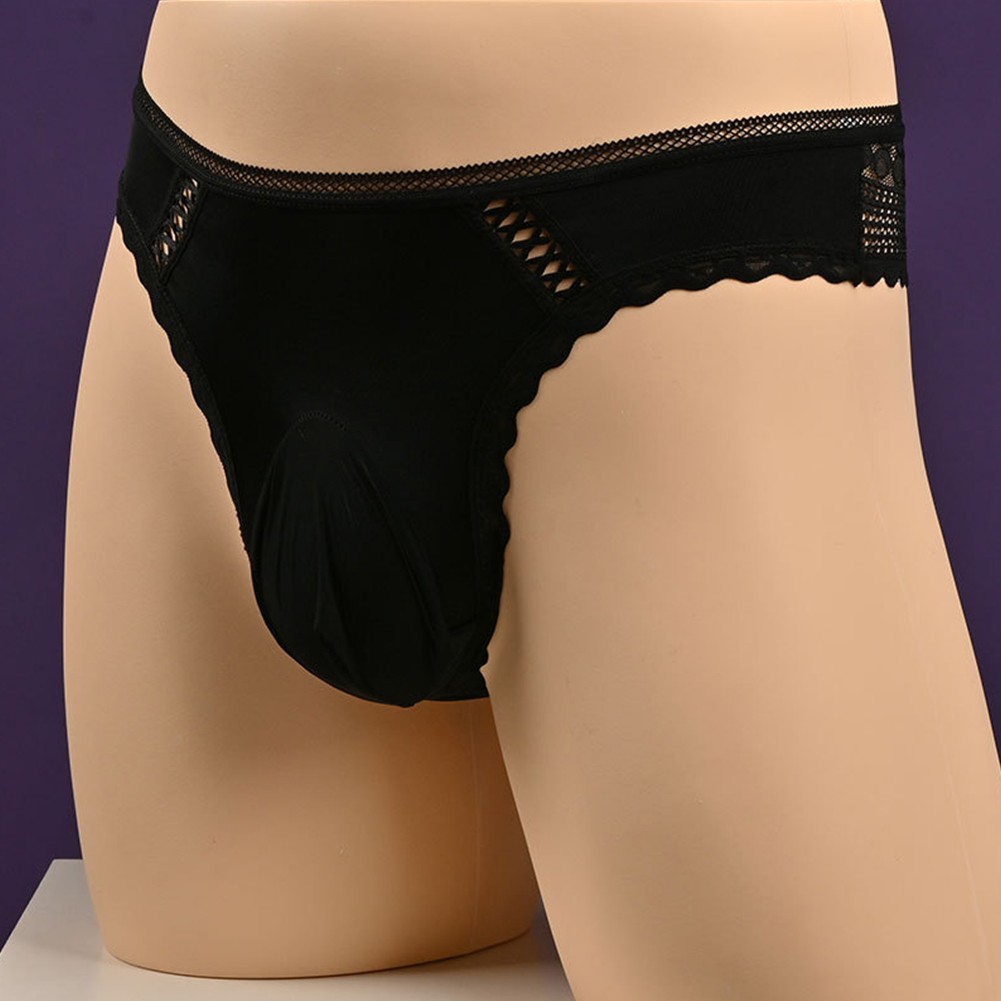 Men's Sexy Briefs High Waist Lingerie Ice Silk Underwear Pouch Panties - Picture 18 of 28