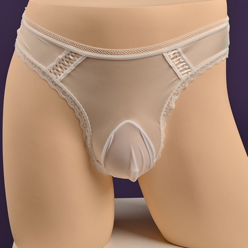 Men's Sexy Briefs High Waist Lingerie Ice Silk Underwear Pouch Panties - Picture 12 of 28