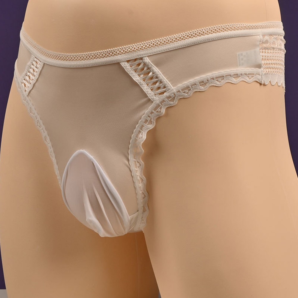 Men's Sexy Briefs High Waist Lingerie Ice Silk Underwear Pouch Panties - Picture 16 of 28