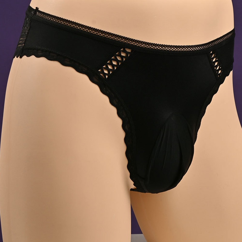 Men's Sexy Briefs High Waist Lingerie Ice Silk Underwear Pouch Panties - Picture 19 of 28