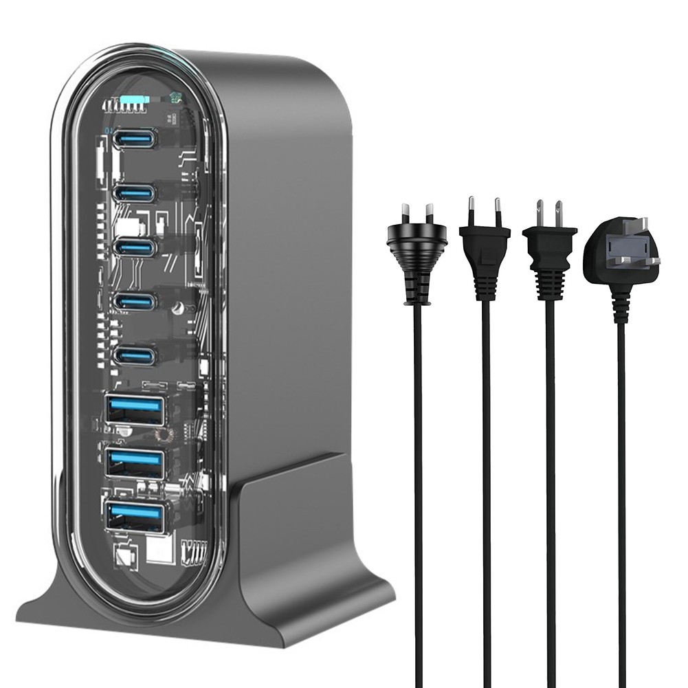 Station de charge USB 8 ports conviviale et compacte pour les voyages USB C + US - Photo 14 sur 17