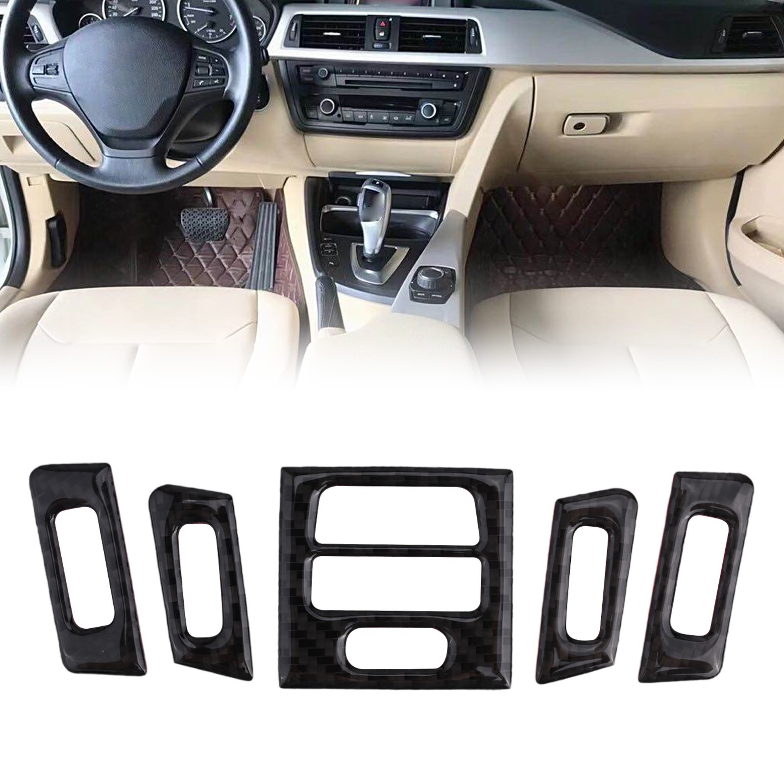 Sleek Design Carbon Fiber Central AC Vent Outlet Cover Trim for BMW E90 E92 E93 - Bild 31 von 48