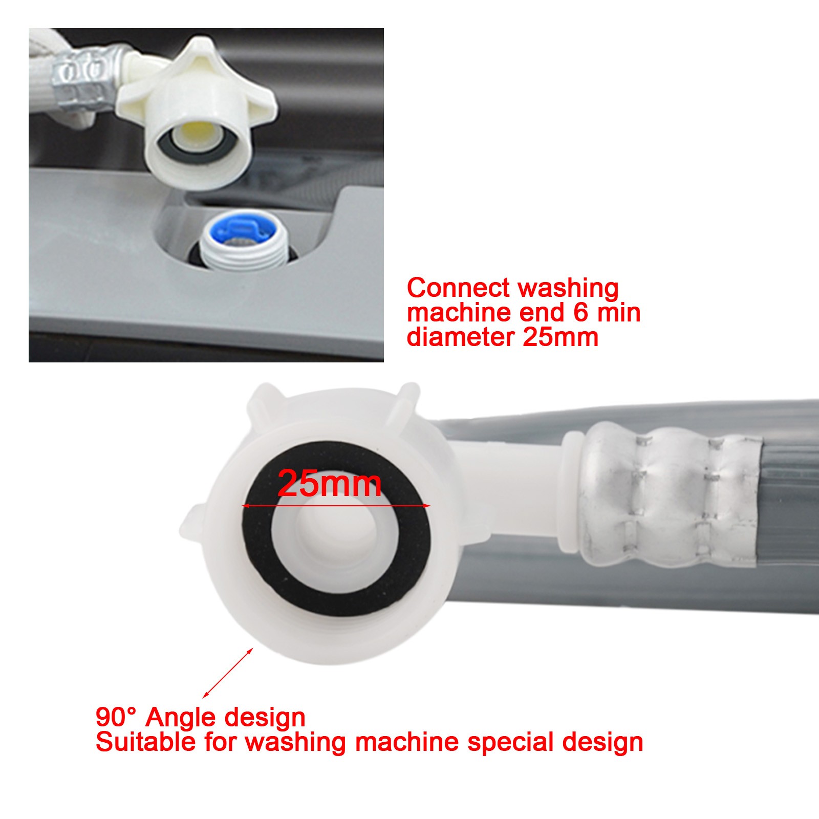 Stabile und flexible PVC Wasserleitung für vollautomatische Waschmaschinen 2 5M - Bild 15 von 34