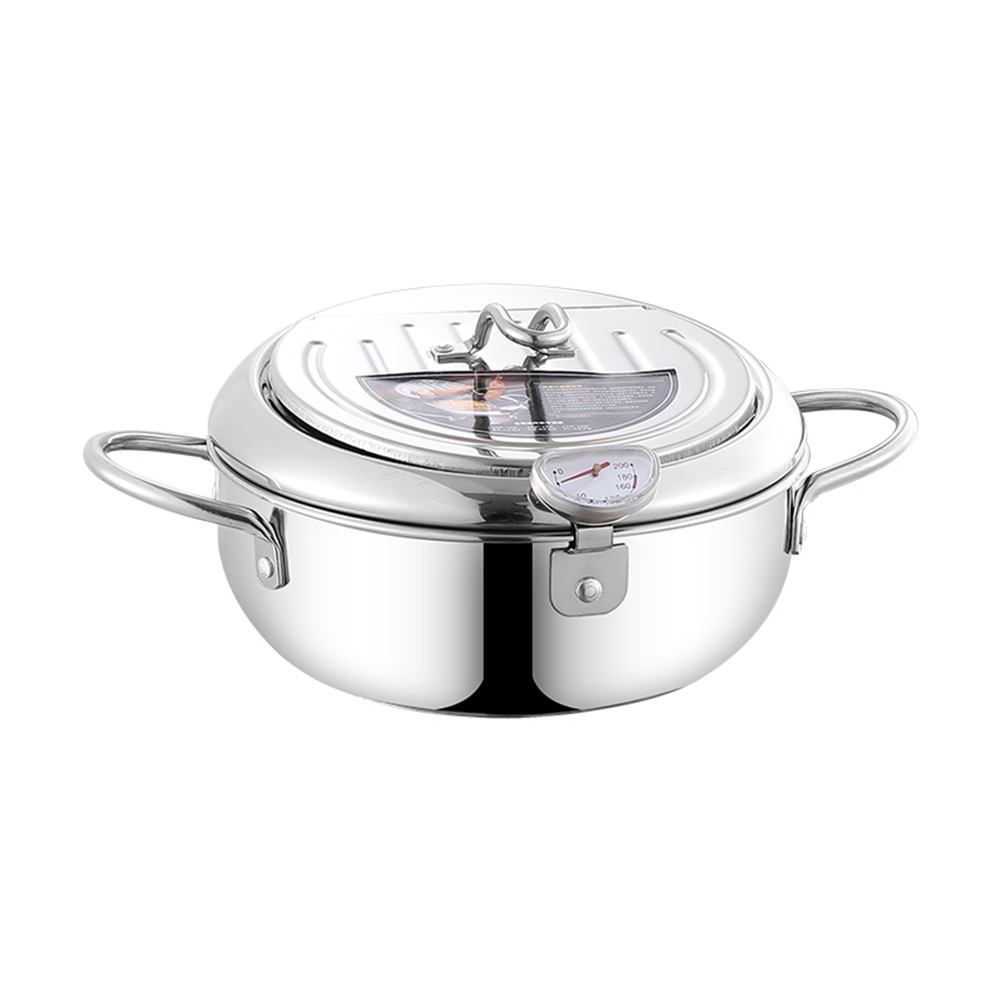 Arc Design Deep Fryer Pot with Detachable Drain Rack Keep Your Kitchen Clean