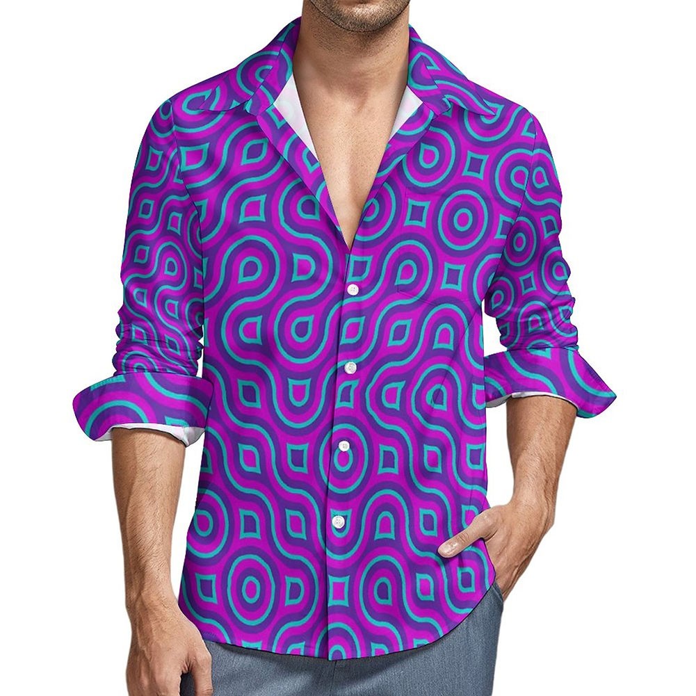 Camicie uomo retrò anni 70 camicie streetwear streetwear abbigliamento quotidia - Picture 9 of 15