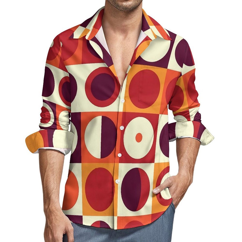 Camicie uomo retrò anni 70 camicie streetwear streetwear abbigliamento quotidia - Picture 11 of 15
