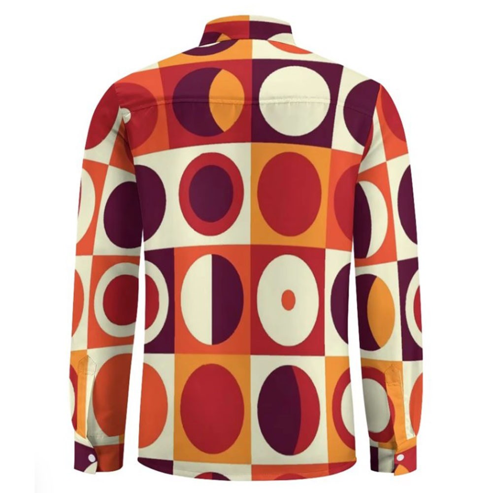 Camicie uomo retrò anni 70 camicie streetwear streetwear abbigliamento quotidia - Picture 13 of 15