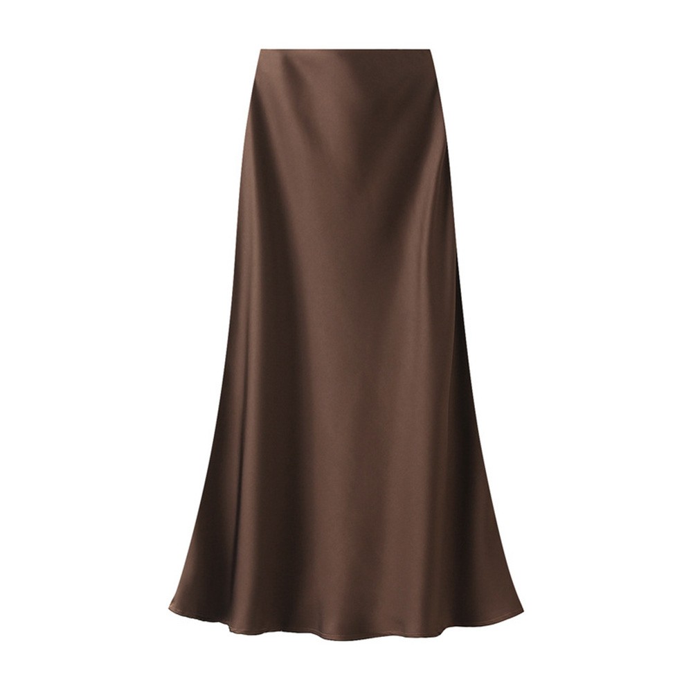 Satin Fishtail Skirt for Women Elegant High Waist Perfect for Vacations