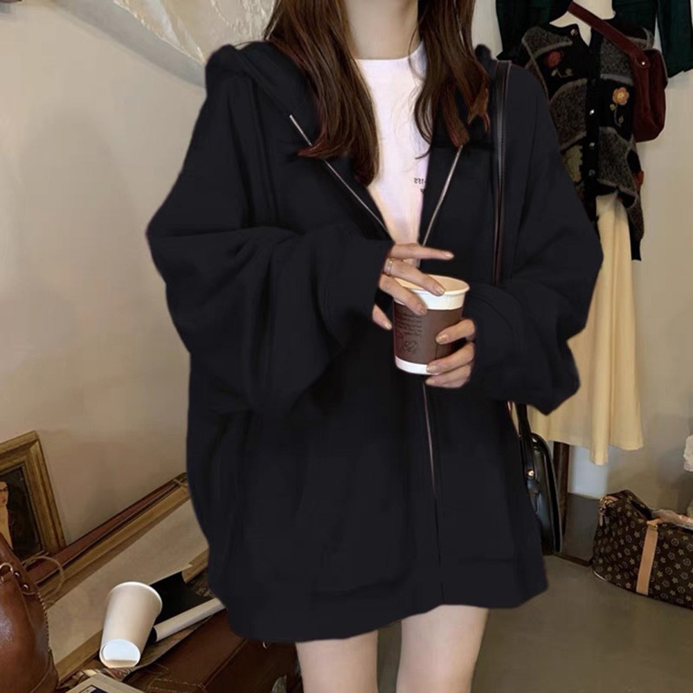 Lightweight Women Loose Velvet Hoodie Long Sleeve Casual Top for Spring - Picture 32 of 34