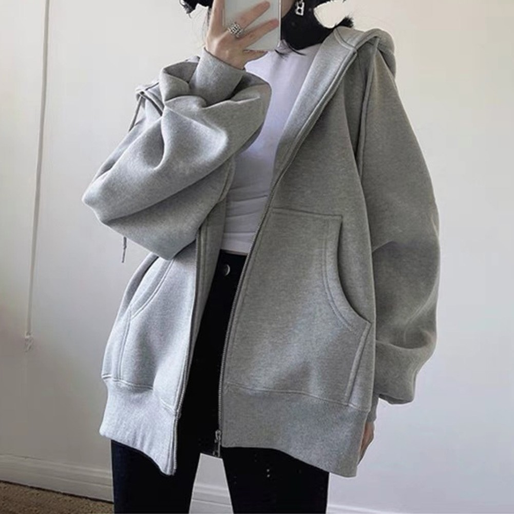 Lightweight Women Loose Velvet Hoodie Long Sleeve Casual Top for Spring - Picture 25 of 34