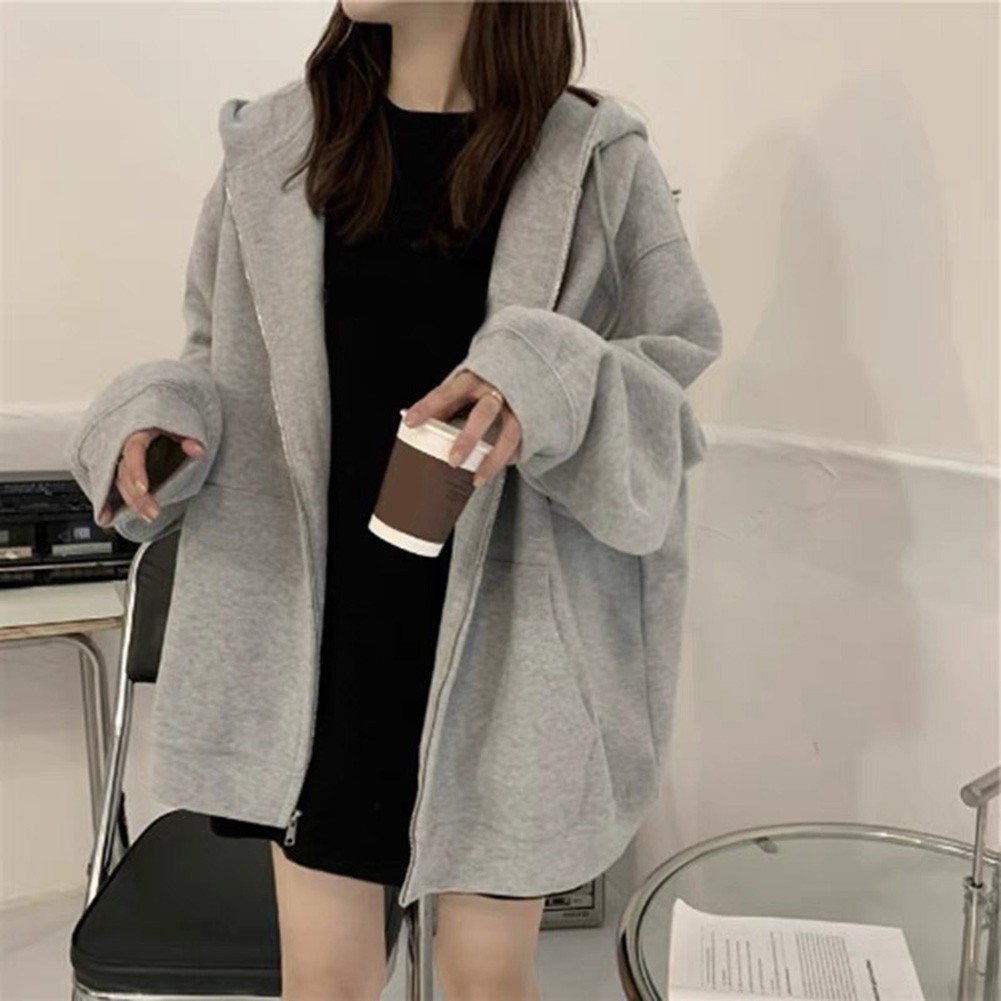 Lightweight Women Loose Velvet Hoodie Long Sleeve Casual Top for Spring - Picture 21 of 34