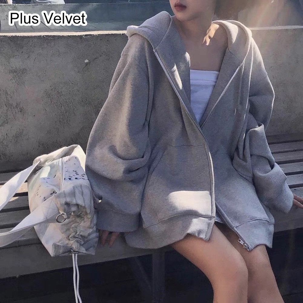 Lightweight Women Loose Velvet Hoodie Long Sleeve Casual Top for Spring - Picture 33 of 34