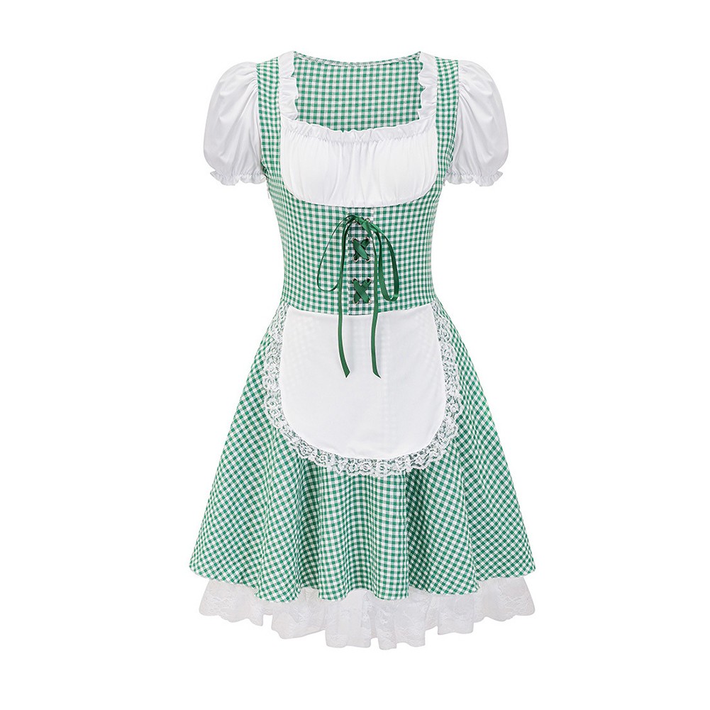 Dienstmädchen Outfit COS Dienstmädchen Kostüm Bandeau Kragen Kurzarm Einfarbi - Picture 11 of 17