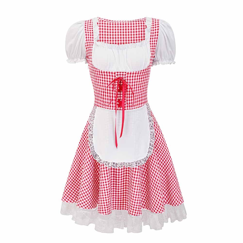 Dienstmädchen Outfit COS Dienstmädchen Kostüm Bandeau Kragen Kurzarm Einfarbi - Picture 12 of 17