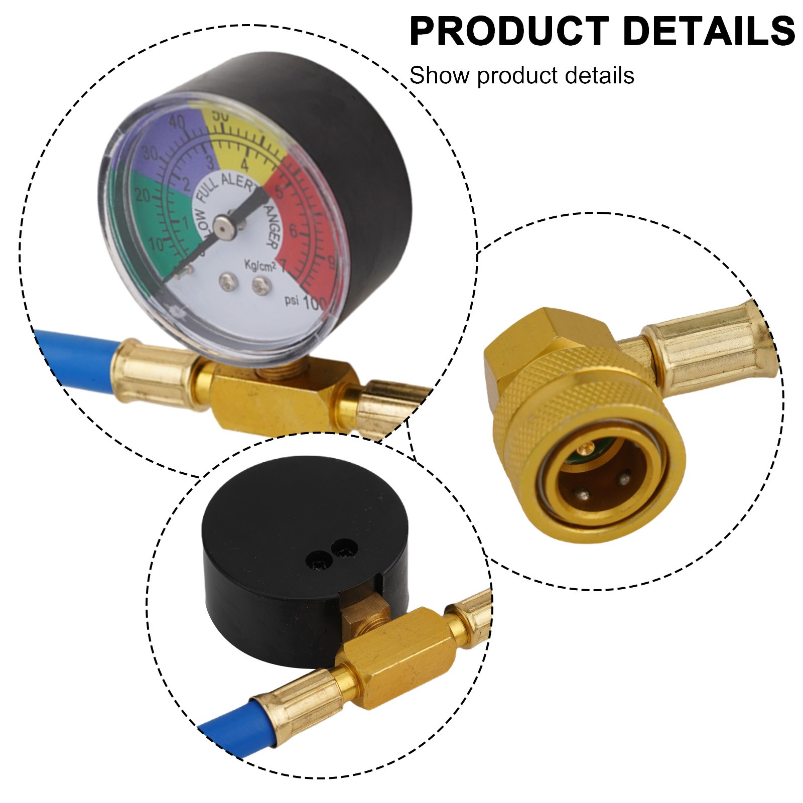 R134A Charging Hose Kit Low Pressure Valve Aluminum Alloy Auto Shut-off Feature - Picture 9 of 12