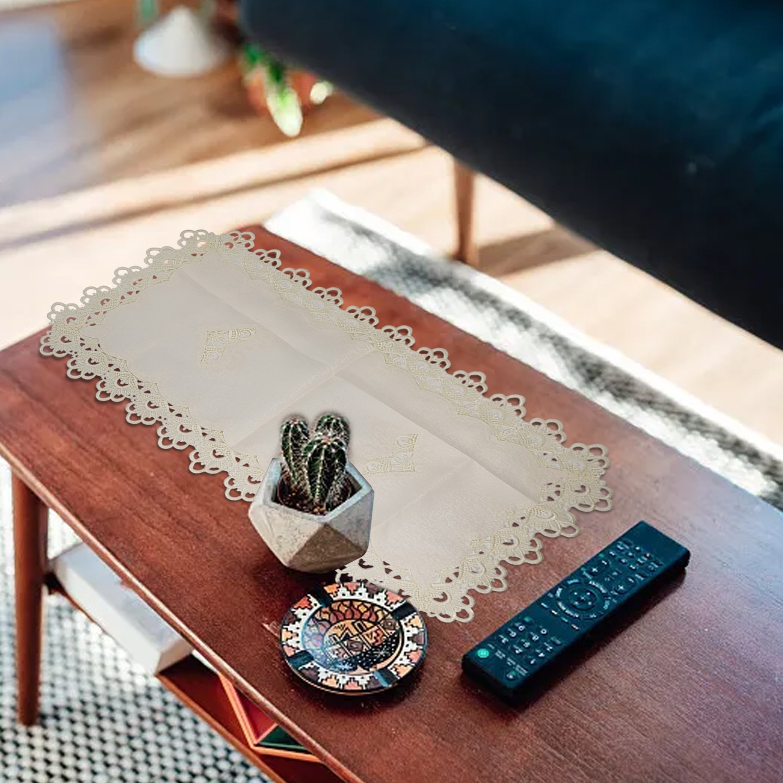 Vintage Style Coffee Tablecloth Exquisite Detailing Creates a Cozy Atmosphere - Picture 31 of 36